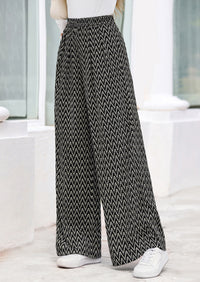 PRETTYGARDEN Casual Women's Pants Elastic Waist Palazzo Long Stretchy Wide Leg Trousers Knit Fall Outfits with Pockets