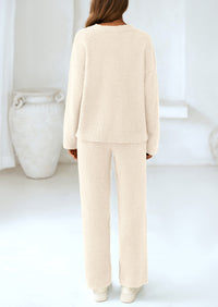 PRETTYGARDEN Lounge Sets for Women Two Piece Sweaters Pajama Set Fall Fashion Loungewear Outfits Matching Winter Clothes