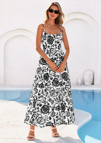 PRETTYGARDEN Womens Spring Boho Maxi Dress Eyelet Floral Long Flowy Sundresses Summer Beach Vacation Clothes PRETTYGARDEN