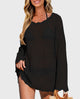 Long Sleeve Knit Crochet Bathing Beach Vacation Cover Up Dresses