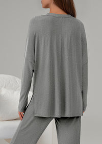 PRETTYGARDEN 2 Piece Lounge Sets for Women Fall Outfits Casual Loose Long Sleeve Tops Wide Leg Pants Matching Pajama Set