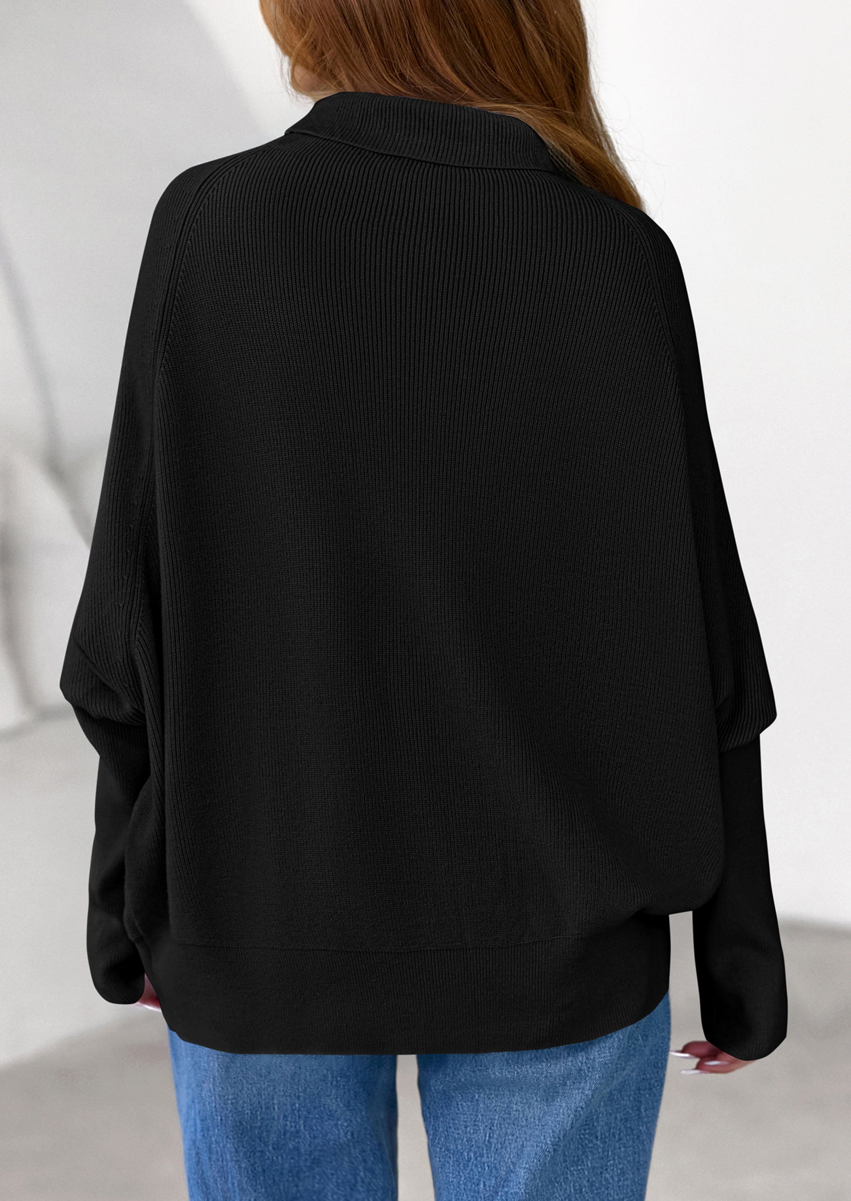 PRETTYGARDEN Womens Sweaters Fall Fashion Casual Loose Turtleneck Batwing Long Sleeve Knit Sweater Pullover Tops