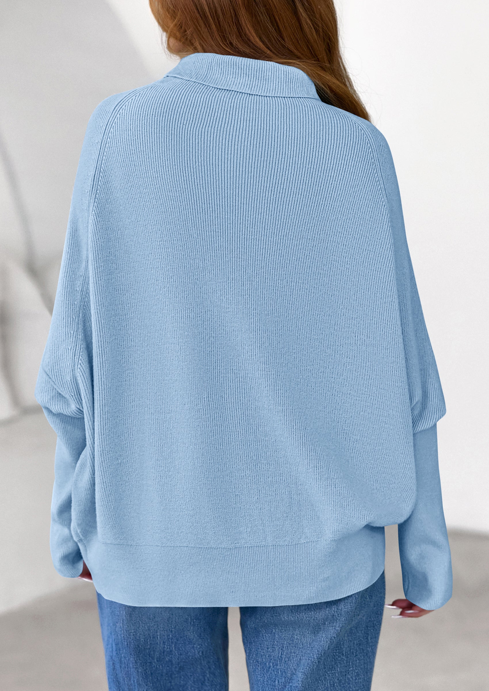 PRETTYGARDEN Womens Sweaters Fall Fashion Casual Loose Turtleneck Batwing Long Sleeve Knit Sweater Pullover Tops