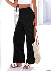 PRETTYGARDEN Womens Palazzo Pants Summer Fashion High Waisted Wide Leg Drawstring Flowy Beach Trousers with Pockets PRETTYGARDEN