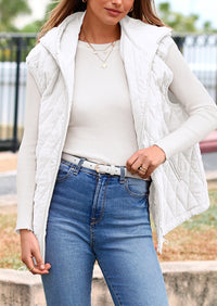 PRETTYGARDEN Women's Fall Spring Vest Casual Sleeveless Hooded Zip Up Jacket Trendy Winter Coat Outerwear PRETTYGARDEN