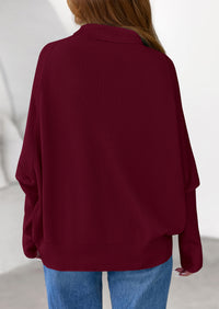 PRETTYGARDEN Womens Sweaters Fall Fashion Casual Loose Turtleneck Batwing Long Sleeve Knit Sweater Pullover Tops