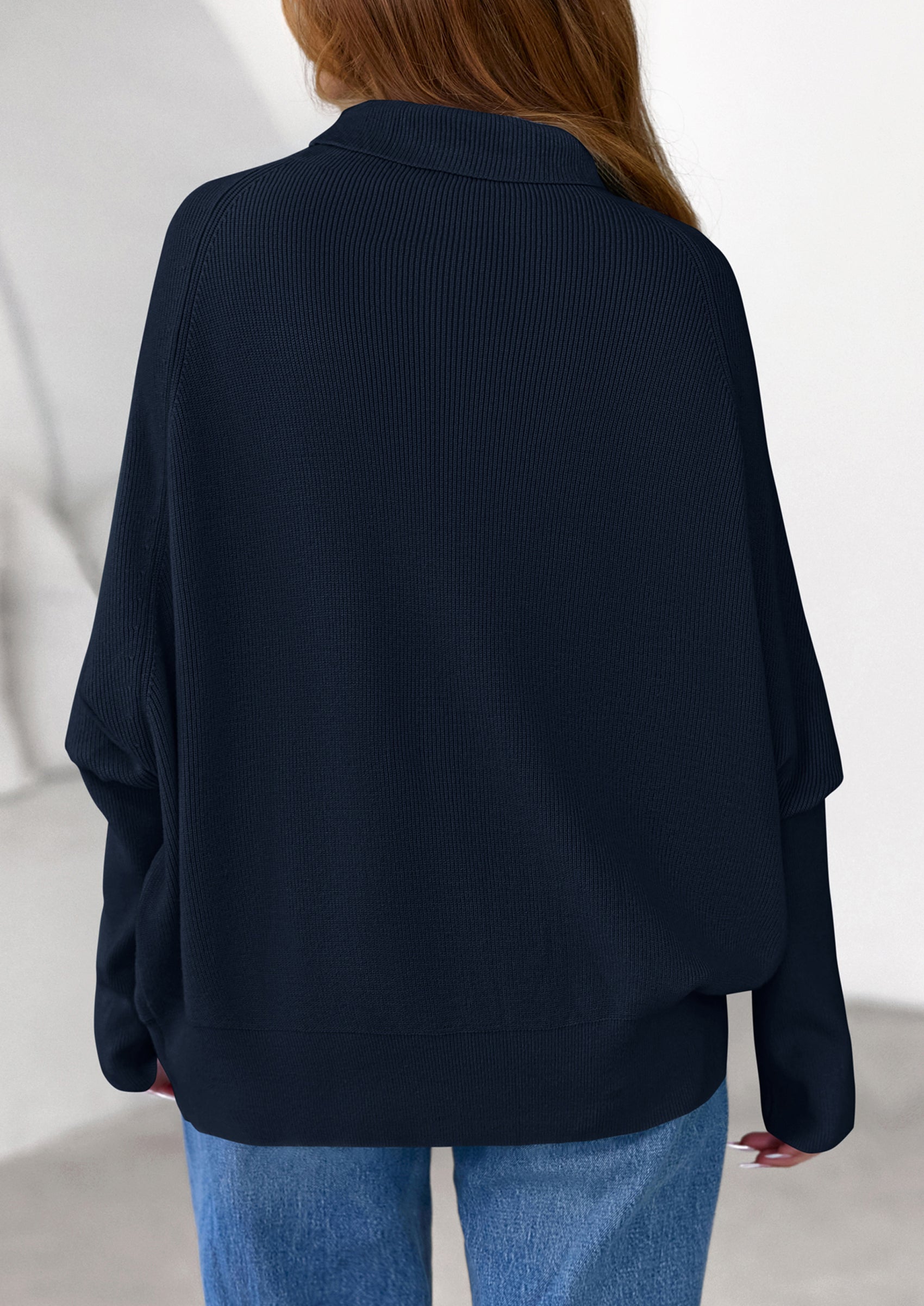 PRETTYGARDEN Womens Sweaters Fall Fashion Casual Loose Turtleneck Batwing Long Sleeve Knit Sweater Pullover Tops