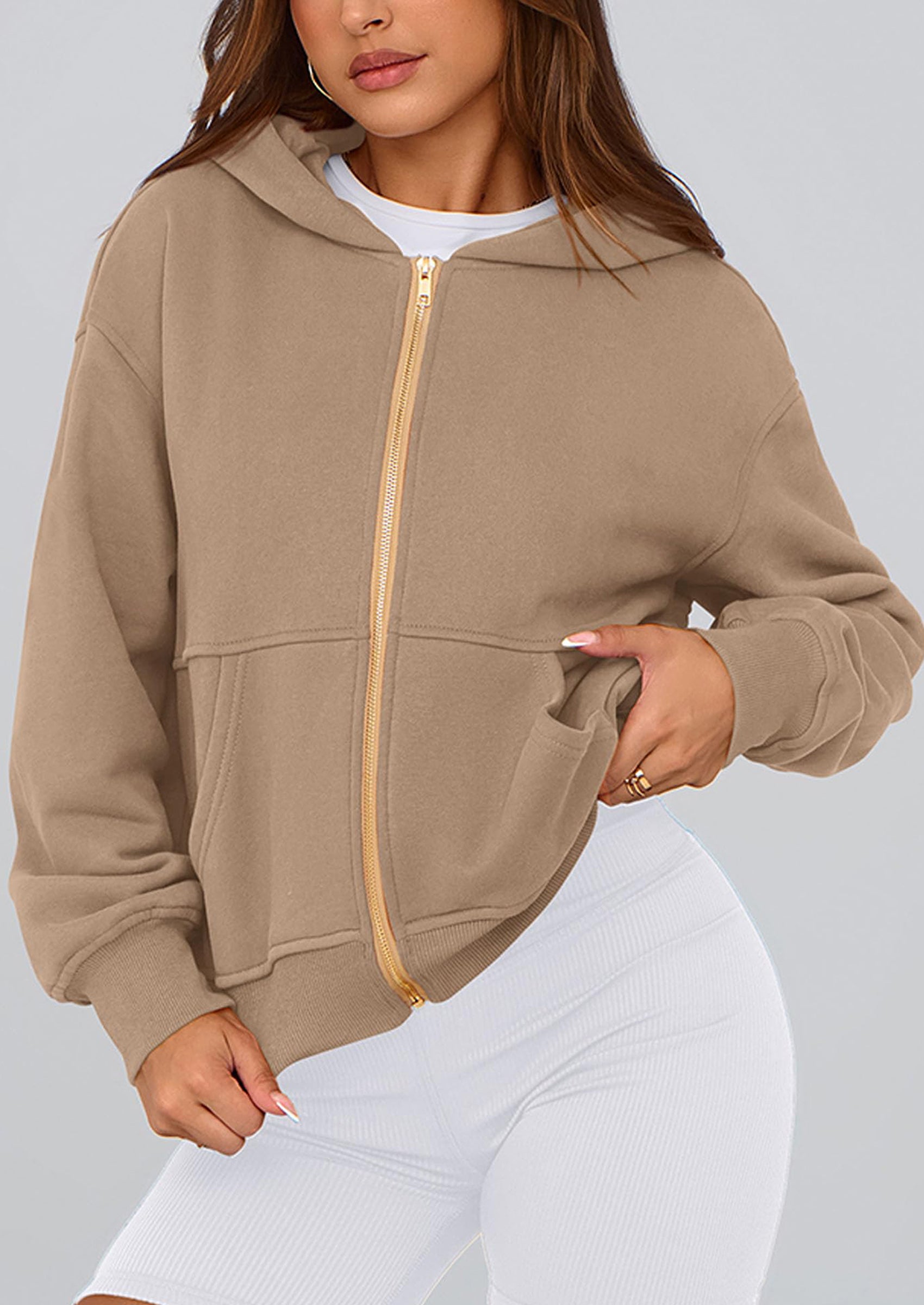 PRETTYGARDEN Hoodies For Women Sweatshirt Zip Up Hoodie Fall Fashion Trendy Long Sleeve Jackets Winter Clothing Outfits