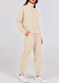 PRETTYGARDEN Women's Fall 2 Piece Lounge Sets Zip Up Sweatshirt Jogger Pants Sweat Track Suits Travel Outfit Winter Clothing