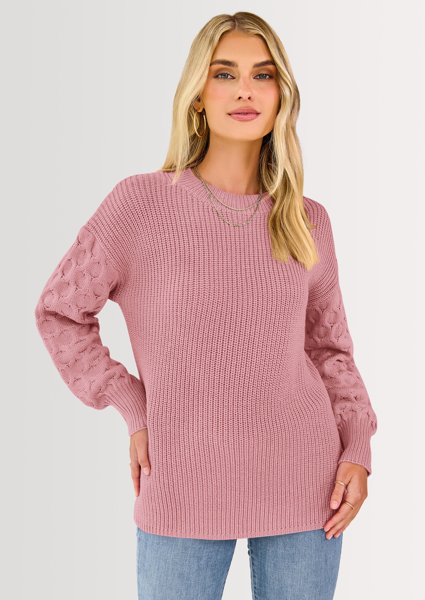 PRETTYGARDEN Women's Fall Pullover Sweater Casual Long Sleeve Loose Chunky Knit Tops Blouse Winter Fashion Clothing