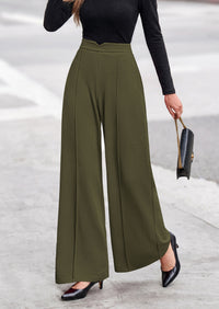 PRETTYGARDEN Wide Leg Pants Woman Spring Dressy High Waisted Business Casual Summer Flowy Work Palazzo Pants Trousers
