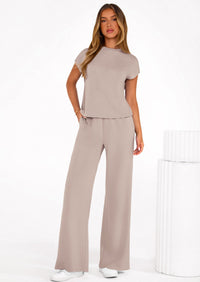 PRETTYGARDEN Womens 2 Piece Outfits Casual Cap Sleeve Lounge Set Summer Tracksuits Matching Sets Beach Fashion Travel Clothes PRETTYGARDEN