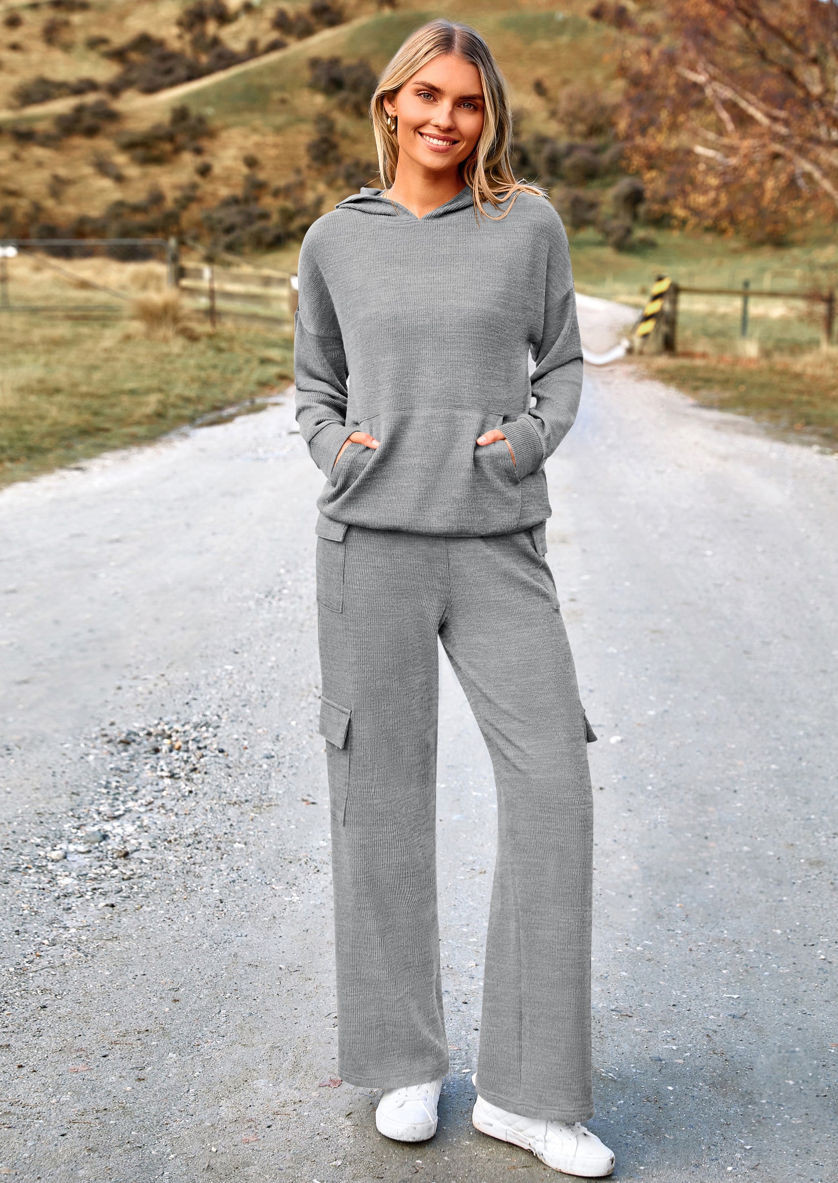 PRETTYGARDEN 2 Piece Sets For Women Fall Sweatsuits Outfits Lounge Matching Hoodie Set Travel Track Suits Winter Clothes