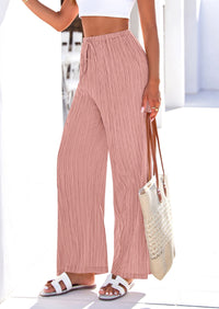 PRETTYGARDEN Womens Palazzo Pants Summer Fashion High Waisted Wide Leg Drawstring Flowy Beach Trousers with Pockets PRETTYGARDEN