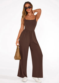 PRETTYGARDEN Summer Jumpsuits for Women Casual Wide Leg Date Night Rompers Sleeveless Beach Vacation One Piece Outfits PRETTYGARDEN