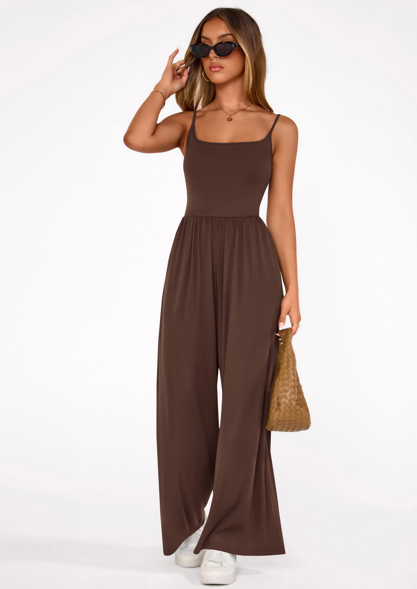 PRETTYGARDEN Summer Jumpsuits for Women Casual Wide Leg Date Night Rompers Sleeveless Beach Vacation One Piece Outfits PRETTYGARDEN