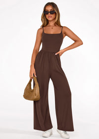 PRETTYGARDEN Summer Jumpsuits for Women Casual Wide Leg Date Night Rompers Sleeveless Beach Vacation One Piece Outfits PRETTYGARDEN