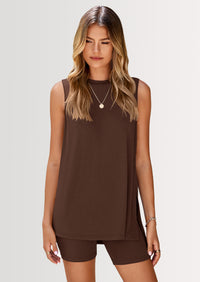 PRETTYGARDEN 2 Piece Sets for Women Summer Matching Lounge Shorts Set Resort Airport Travel Loungewear Outfits Clothing