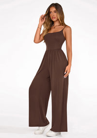 PRETTYGARDEN Summer Jumpsuits for Women Casual Wide Leg Date Night Rompers Sleeveless Beach Vacation One Piece Outfits PRETTYGARDEN