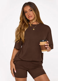 PRETTYGARDEN Women's Two Piece Matching Lounge Sets Summer Casual Tops Short Sleeve Shirts Shorts Travel Airport Outfits PRETTYGARDEN