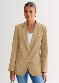 PRETTYGARDEN Blazers for Women Business Casual Long Sleeve Lapel Open Front Suit Jacket Work Blazer with Pockets