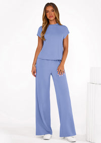 PRETTYGARDEN Womens 2 Piece Outfits Casual Cap Sleeve Lounge Set Summer Tracksuits Matching Sets Beach Fashion Travel Clothes PRETTYGARDEN