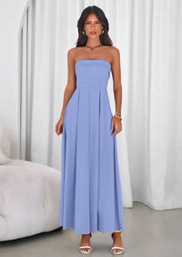 PRETTYGARDEN Cocktail Dresses for Women Summer Formal Elegant Tube Top Strapless Spring Wedding Guest Party Midi Dress PRETTYGARDEN