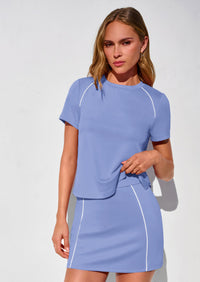 PRETTYGARDEN Women's Summer 2 Piece Skirt Sets Short Sleeve Shirts Tops Skorts Matching Workout Clothes Travel Outfits PRETTYGARDEN