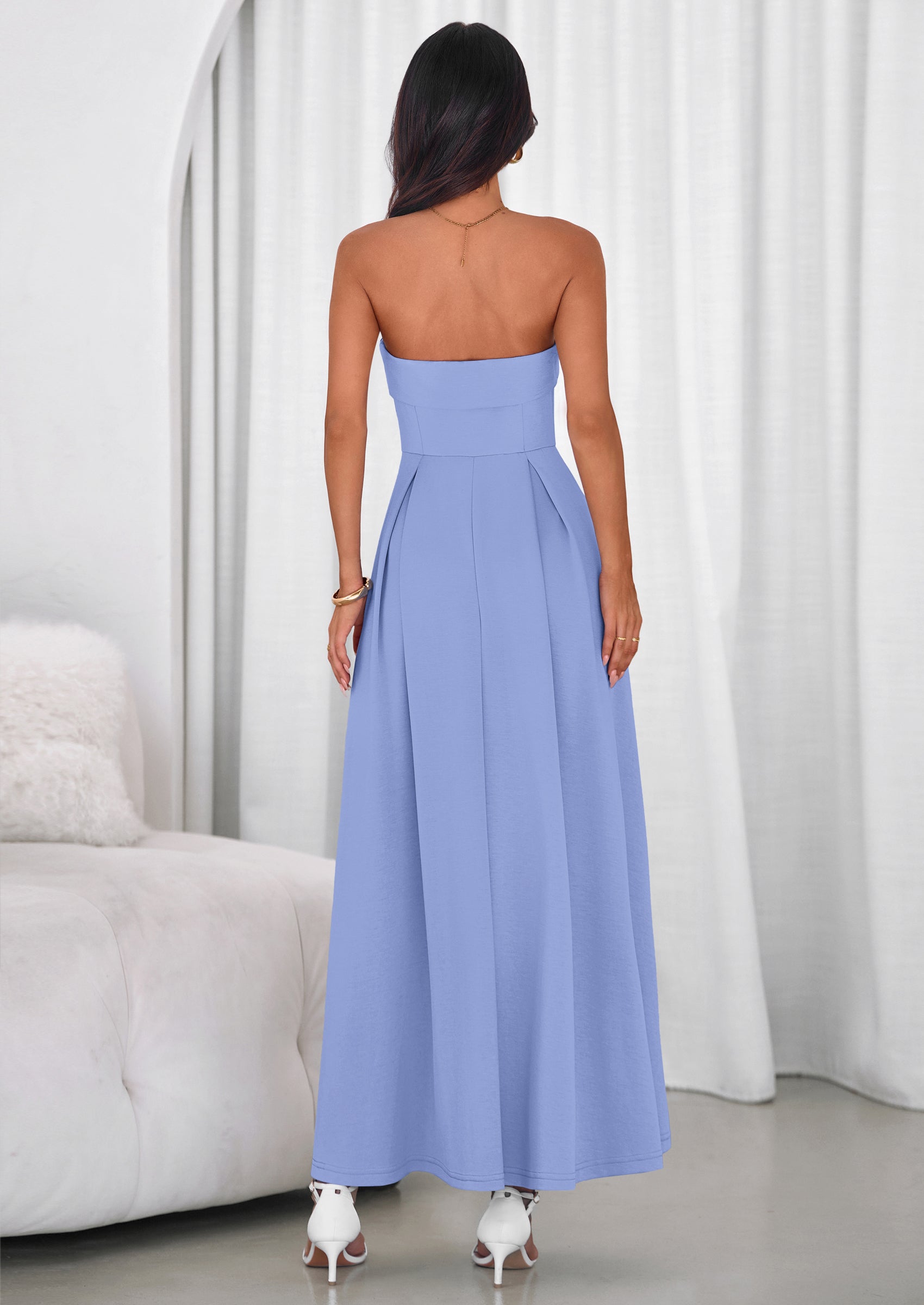 PRETTYGARDEN Cocktail Dresses for Women Summer Formal Elegant Tube Top Strapless Spring Wedding Guest Party Midi Dress PRETTYGARDEN