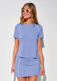 PRETTYGARDEN Women's Summer 2 Piece Skirt Sets Short Sleeve Shirts Tops Skorts Matching Workout Clothes Travel Outfits PRETTYGARDEN