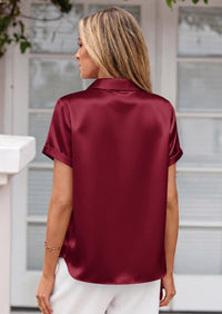 PRETTYGARDEN Women's Summer Button Down Shirts Short Sleeve Work Tops Dressy Blouses Spring Business Casual Outfits