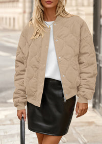 PRETTYGARDEN Women's Quilted Bomber Jacket Fall Fashion Lightweight Cropped Zip up Outerwear Winter Puffer Coats Pockets