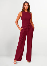 PRETTYGARDEN Women's Summer 2 Piece Loungewear Set Cropped Tank Top Wide Leg Sweatpants Tracksuit Casual Outfits