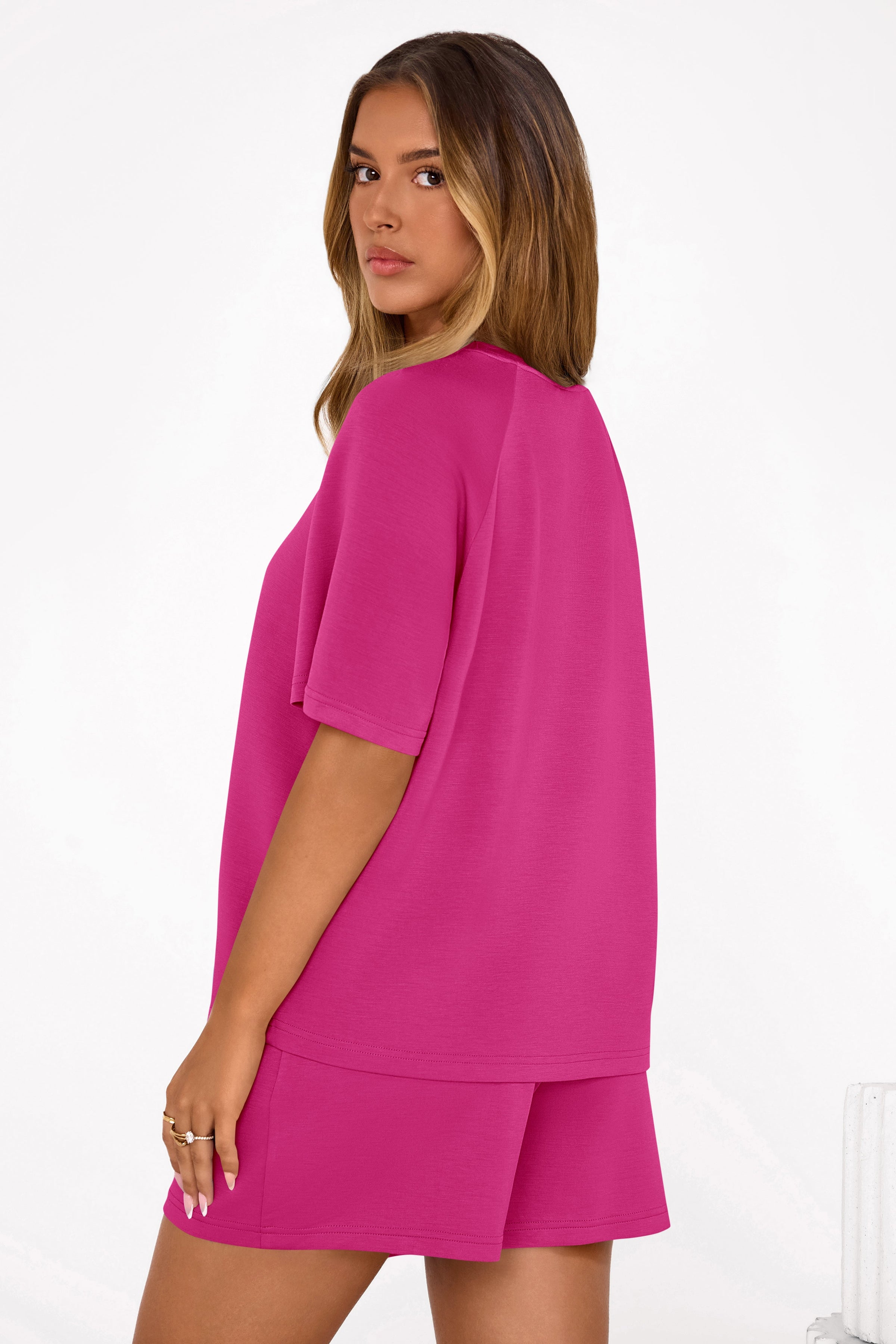 PRETTYGARDEN Women's 2 Piece Lounge Sets Short Sleeve Shirts Casual Tops Shorts Matching Clothing Summer Airport Outfits PRETTYGARDEN