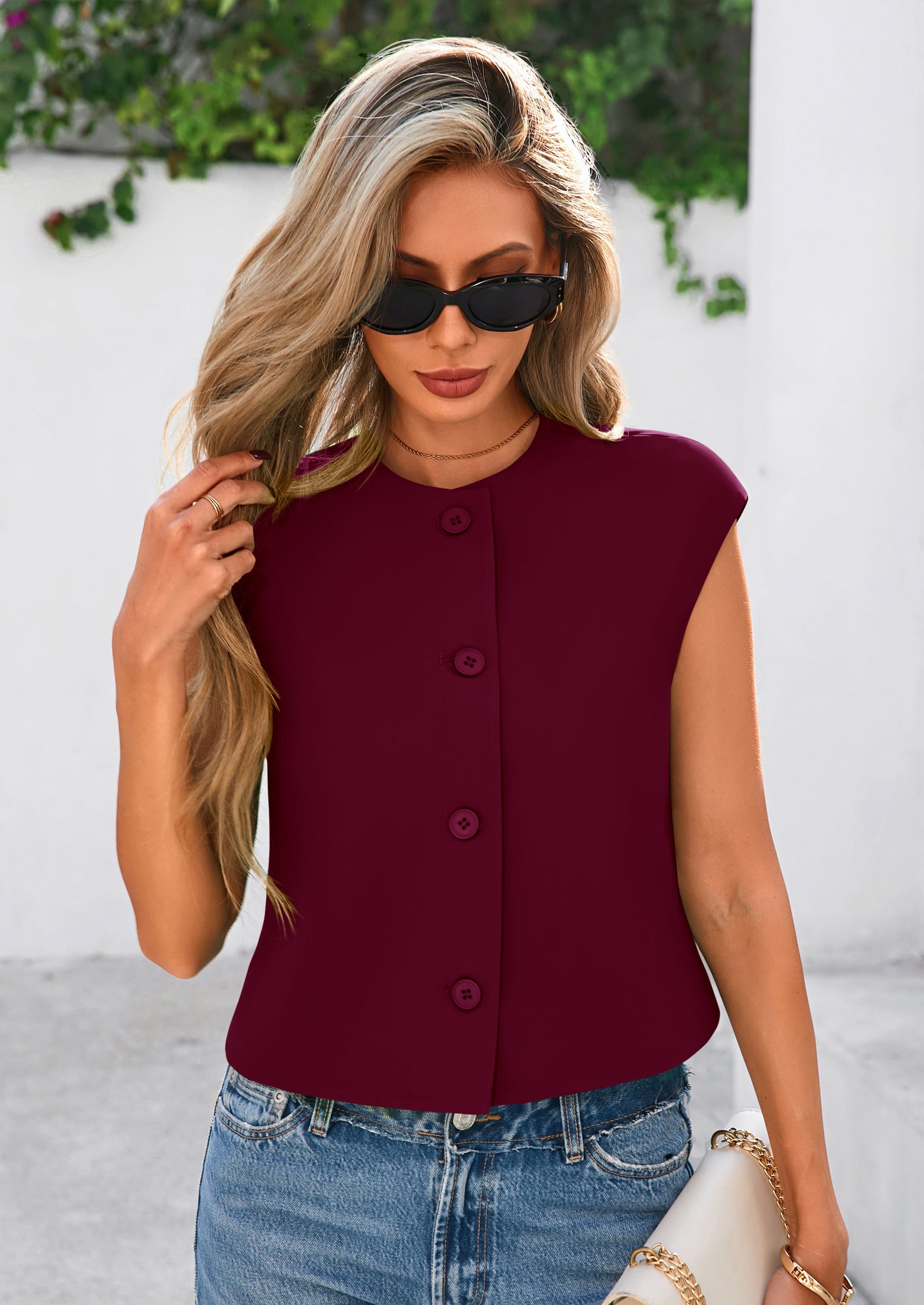 PRETTYGARDEN Women's Summer Suit Vest Dressy Casual Crop Tops Business Work Office Clothes Trendy Blazer Waistcoat PRETTYGARDEN