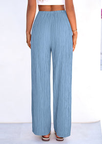 PRETTYGARDEN Womens Palazzo Pants Summer Fashion High Waisted Wide Leg Drawstring Flowy Beach Trousers with Pockets PRETTYGARDEN