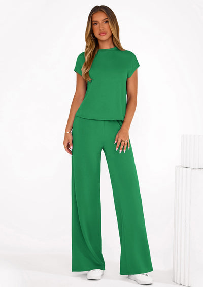 PRETTYGARDEN Womens 2 Piece Outfits Casual Cap Sleeve Lounge Set Summer Tracksuits Matching Sets Beach Fashion Travel Clothes PRETTYGARDEN