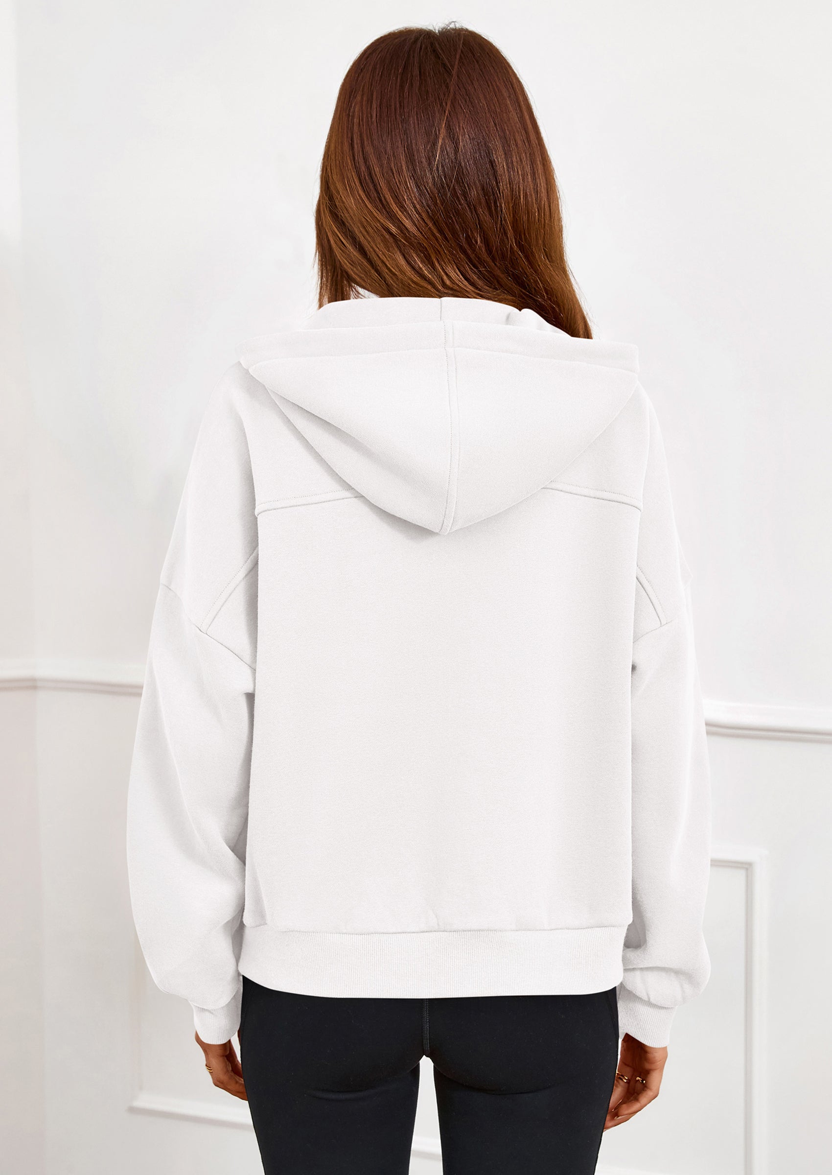 PRETTYGARDEN Womens Hoodies Cropped Fleece Sweatshirts Fall Fashion Quarter Zip Pullover Long Sleeve Tops Winter Clothes