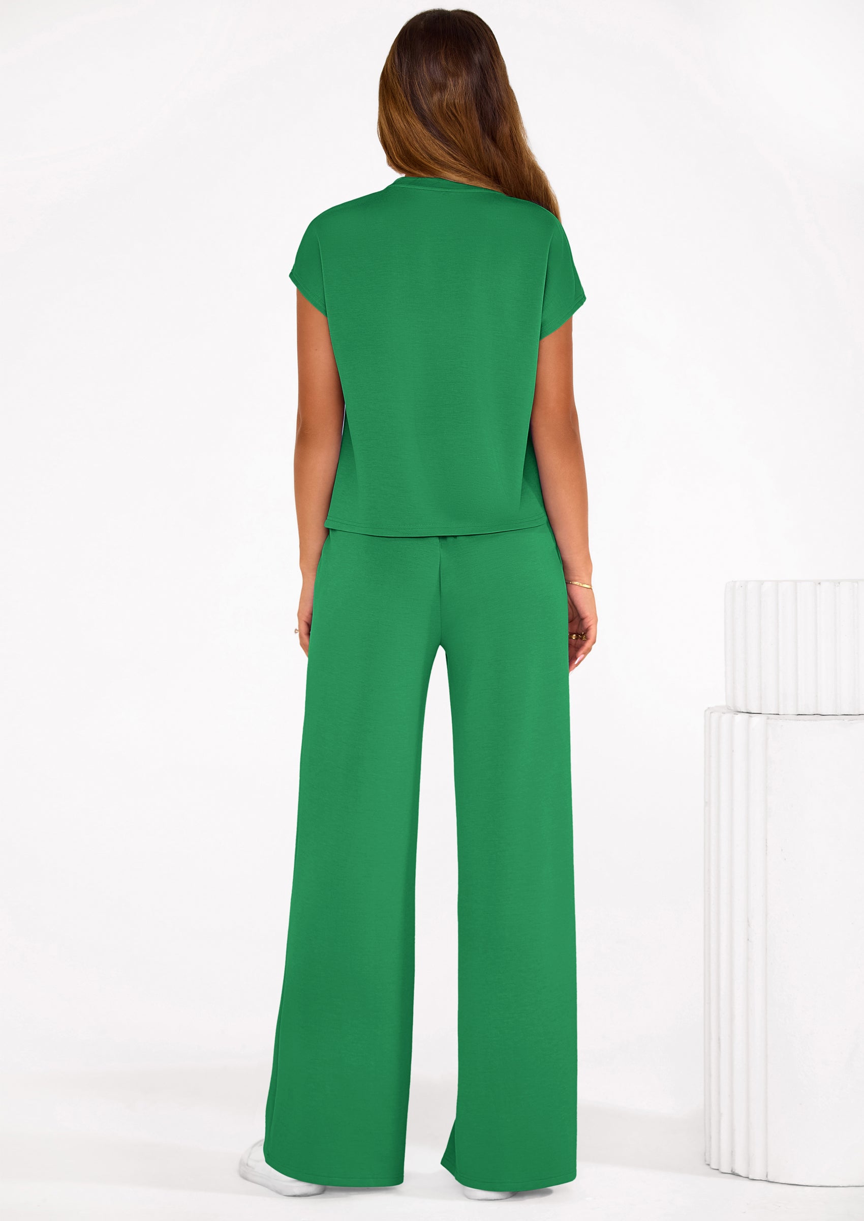 PRETTYGARDEN Womens 2 Piece Outfits Casual Cap Sleeve Lounge Set Summer Tracksuits Matching Sets Beach Fashion Travel Clothes PRETTYGARDEN