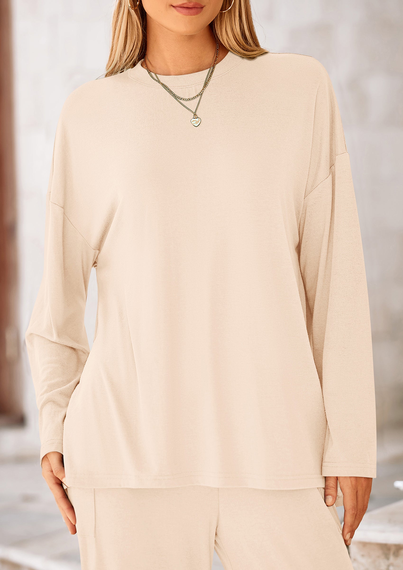 PRETTYGARDEN Women's Two Piece Lounge Sets Matching Long Sleeve Shirts Wide Leg Pants Tracksuits Travel Outfits Fall Clothes