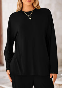 PRETTYGARDEN Women's 2 Piece Outfits Casual Short Sleeve Pullover Tops and Wide Leg Pants Lounge Sets Tracksuits