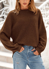 PRETTYGARDEN Women's Fall Sweaters Casual Crew Neck Long Sleeve Pullover Tops Ribbed Knit Loose Fit Winter Clothes