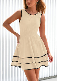 PRETTYGARDEN Women's Summer Sundresses Casual Elegant Sleeveless Flowy Tiered Ruffle A Line Mini Graduation Party Dress