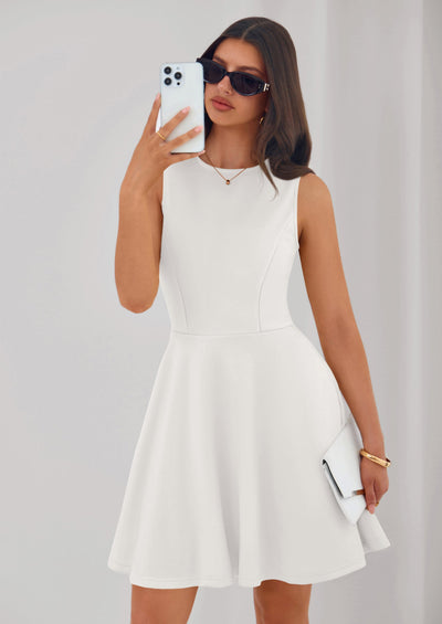 PRETTYGARDEN A Line Dresses for Women Elegant Classy Sleeveless Summer Short Tank Cocktail Party Spring Mini Dress PRETTYGARDEN