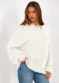 PRETTYGARDEN Sweaters for Women Fall Chunky Knit Long Sleeve Crew Neck Oversized Pullover Tops Winter Fashion Clothing