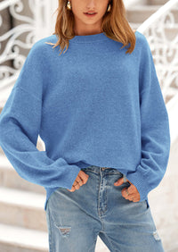 PRETTYGARDEN Women's Fall Sweaters Casual Crew Neck Long Sleeve Pullover Tops Ribbed Knit Loose Fit Winter Clothes