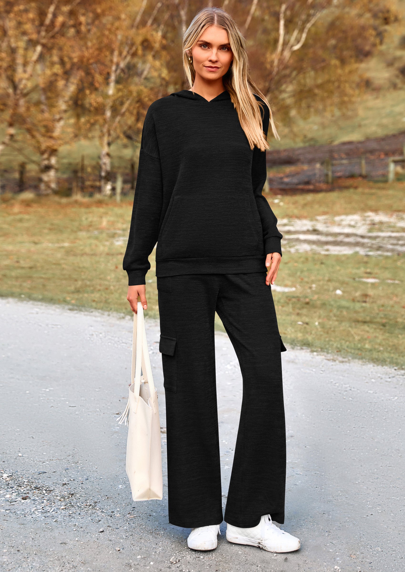 PRETTYGARDEN 2 Piece Sets For Women Fall Sweatsuits Outfits Lounge Matching Hoodie Set Travel Track Suits Winter Clothes