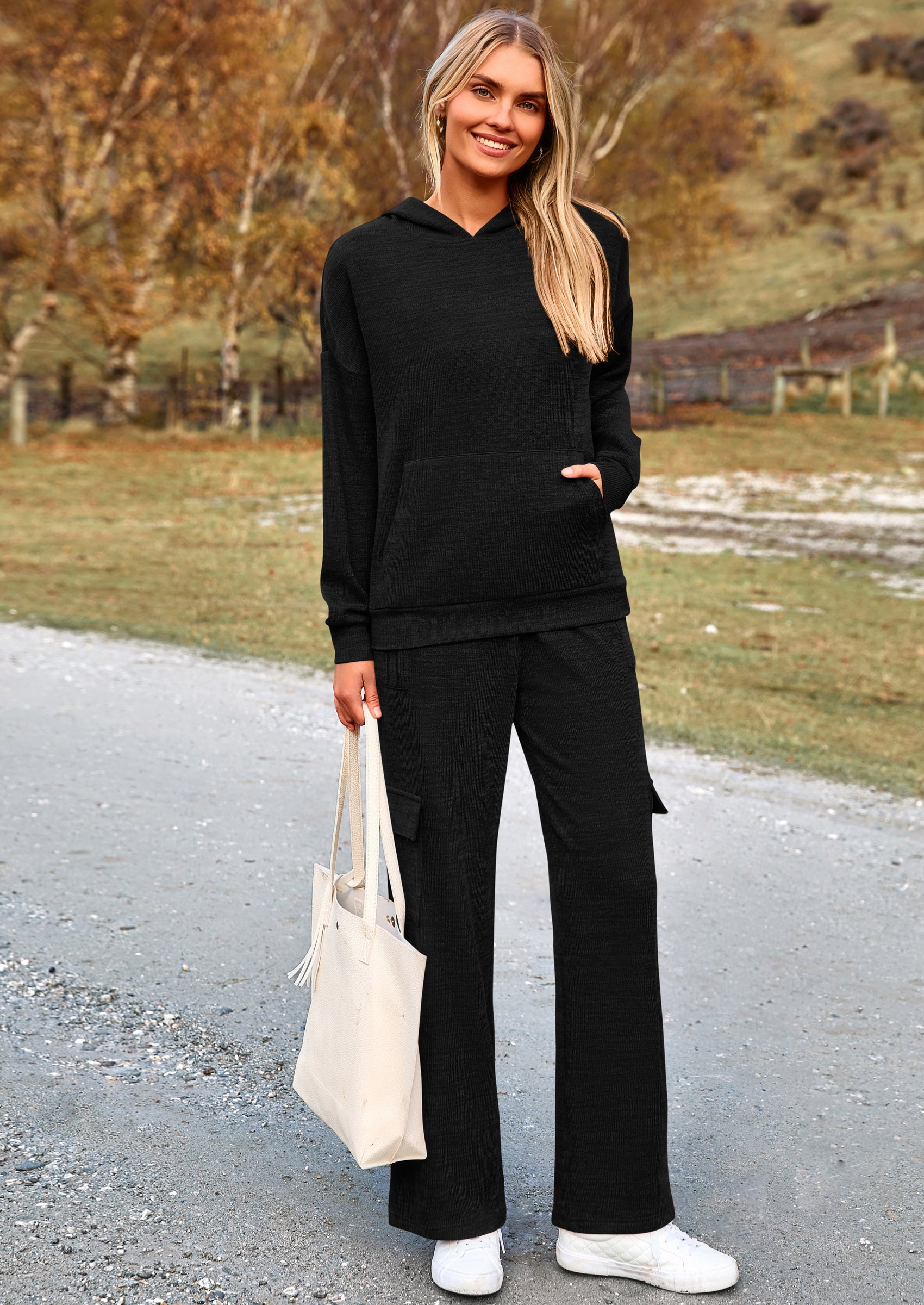 PRETTYGARDEN 2 Piece Sets For Women Fall Sweatsuits Outfits Lounge Matching Hoodie Set Travel Track Suits Winter Clothes