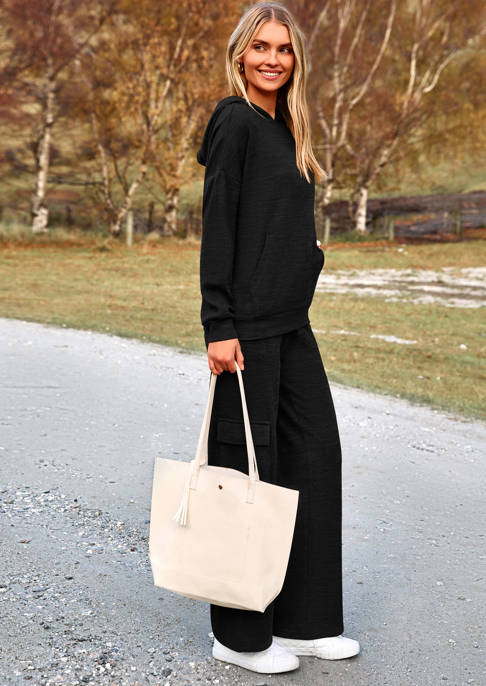 PRETTYGARDEN 2 Piece Sets For Women Fall Sweatsuits Outfits Lounge Matching Hoodie Set Travel Track Suits Winter Clothes