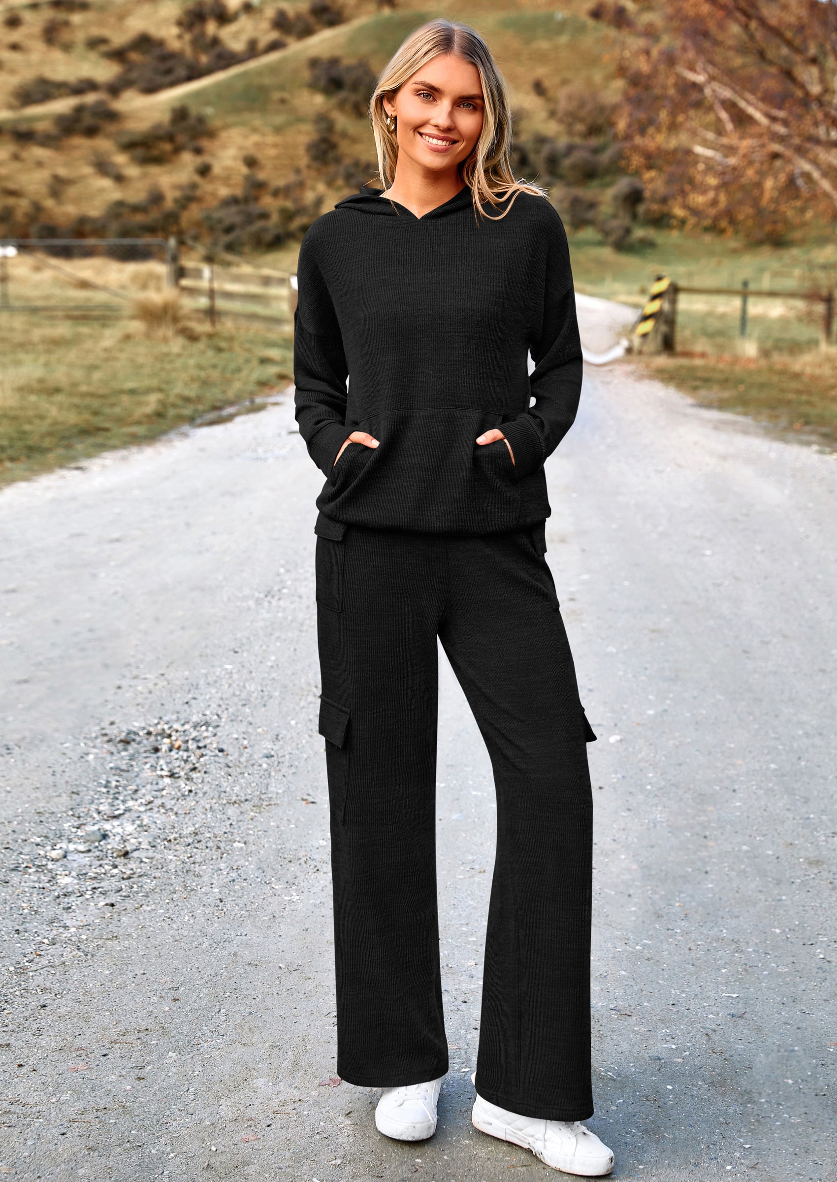 PRETTYGARDEN 2 Piece Sets For Women Fall Sweatsuits Outfits Lounge Matching Hoodie Set Travel Track Suits Winter Clothes